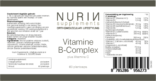 Vitamine B-Complex: Inhoud 60 Capsules  - Afbeelding 2